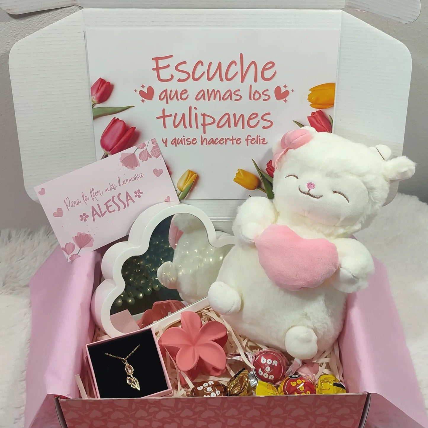 Lámpara Tulipán+ Corderito corazón